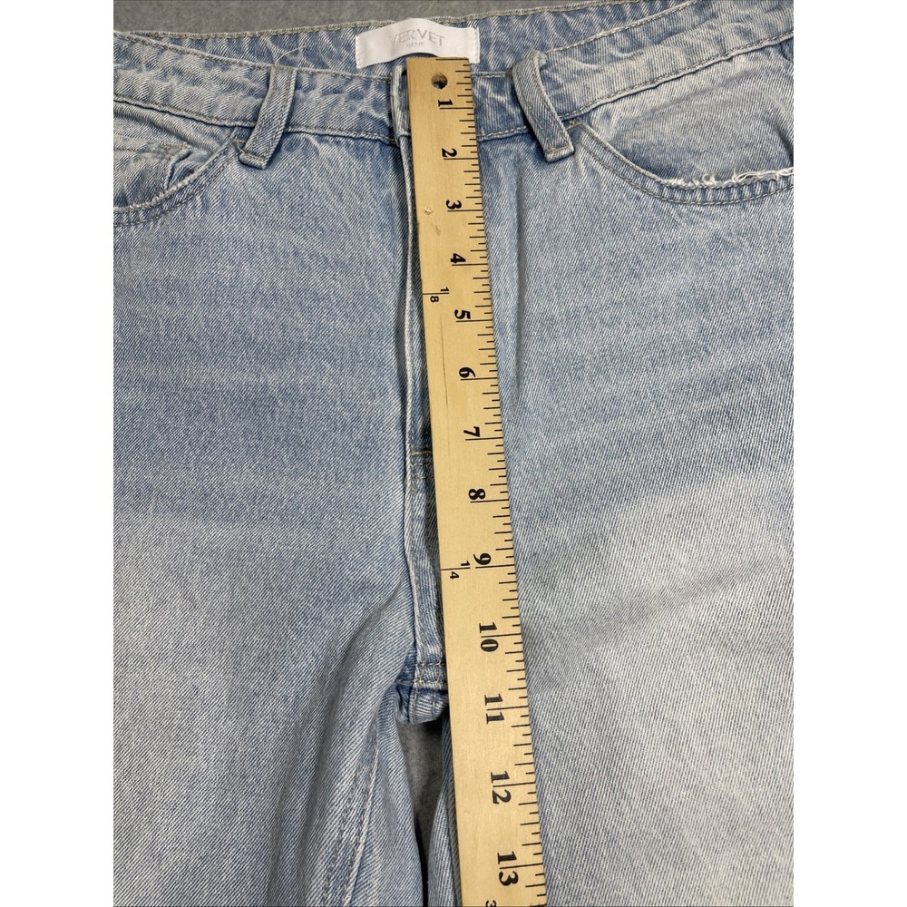 VERVET Blue Women's High Rise Raw Hem Light Distressed Jeans - Size 27 - Picture 3 of 8